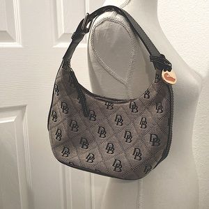 Vintage Dooney & Bourke Signature Canvas Leather Trim Purse